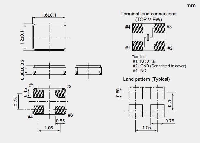 NDK NX1612AA Crystal Units